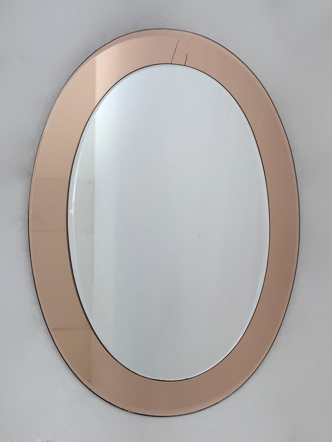 Mid-20th Century Antonio Lupi Mid-Century Modern Italian Mirror by Cristal Luxor, 1960s For Sale