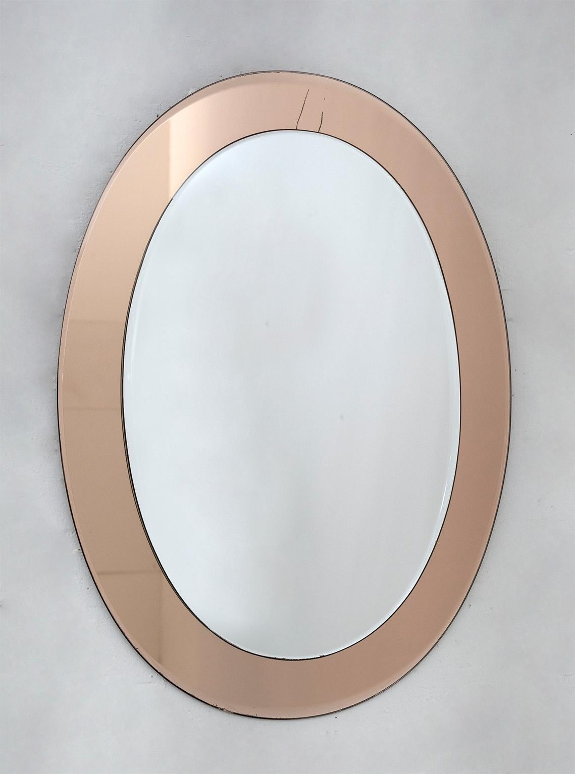 Antonio Lupi Mid-Century Modern Italian Mirror by Cristal Luxor, 1960s For Sale 1