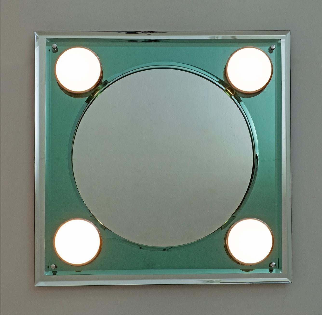 Antonio Lupi Mid-Century Modern Italian Mirror Lighted, 1970s 6