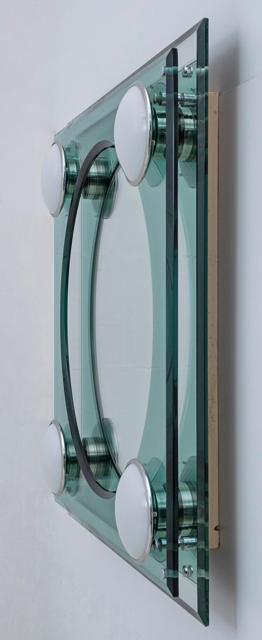 Antonio Lupi Mid-Century Modern Italian Mirror Lighted, 1970s 1