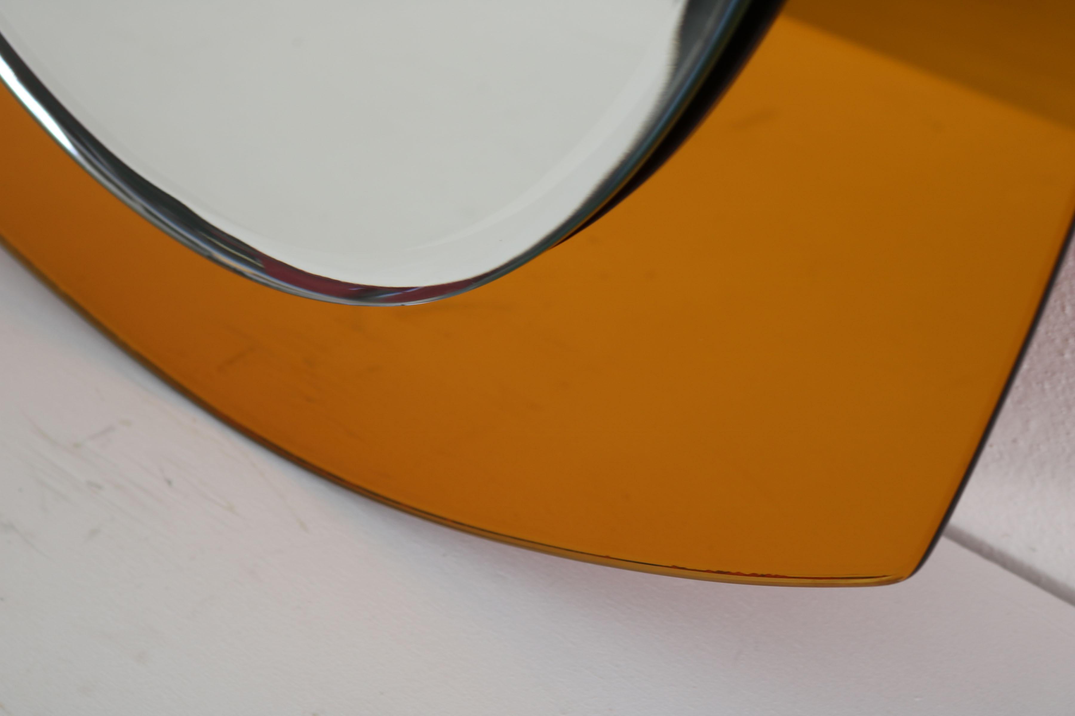 Antonio Lupi Oval, Two-Tone, Italian Mirror, by Cristal Luxor, 1960s 5