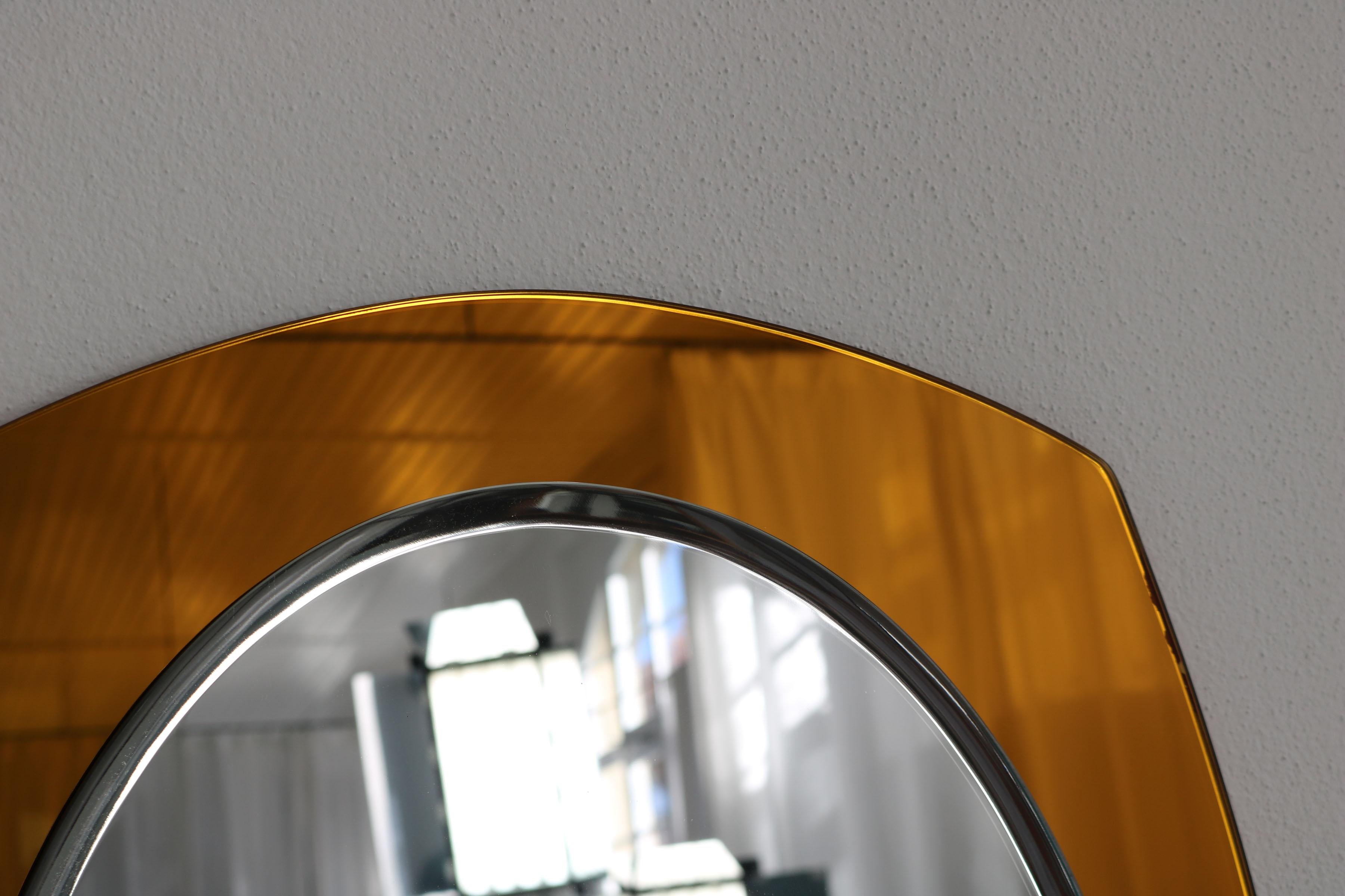 Antonio Lupi Oval, Two-Tone, Italian Mirror, by Cristal Luxor, 1960s 14
