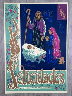 Vintage Mid-century Puerto Rico Christmas Poster