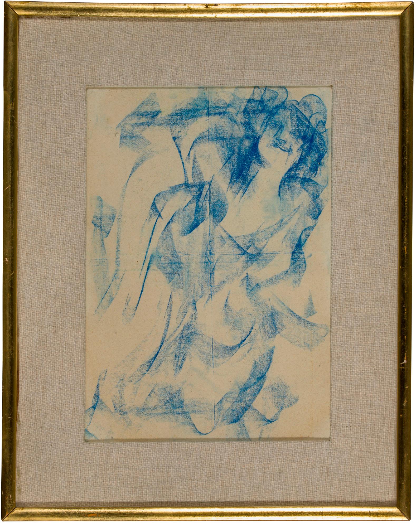 Antonio Mancini Italienisch 1920er Jahre Archiviertes Pastell (Futuristisch) im Angebot