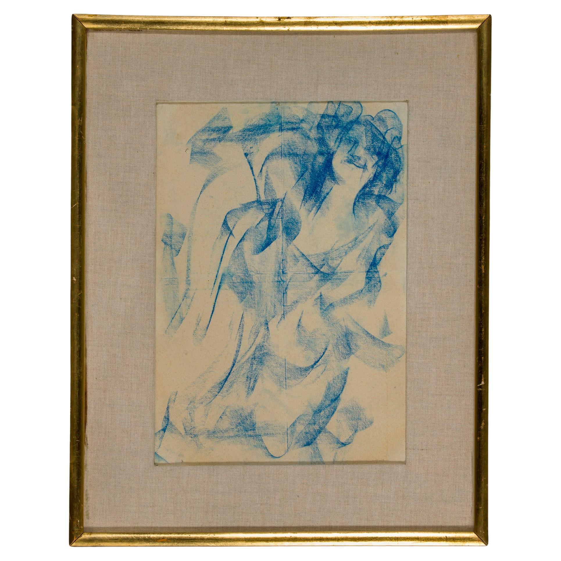 Important and very rare pastel drawing by one of the greatest Italian artists of the 20th century Antonio Mancini.
It depicts in a "futurist" style a smiling young woman wrapped in a cloak that, fluttering, wraps her procacious form.
The pastel is