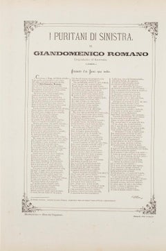 Onorevole Romano Detto "Il Tribuno"  - Lithograph by A. Maganaro - 1872