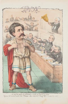 Onorevole Romano Detto "Il Tribuno"  - Lithograph by A. Maganaro - 1872