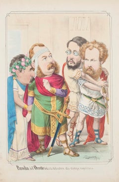 Parodie de l'Oreste  - Lithographie de A. Maganaro - 1872