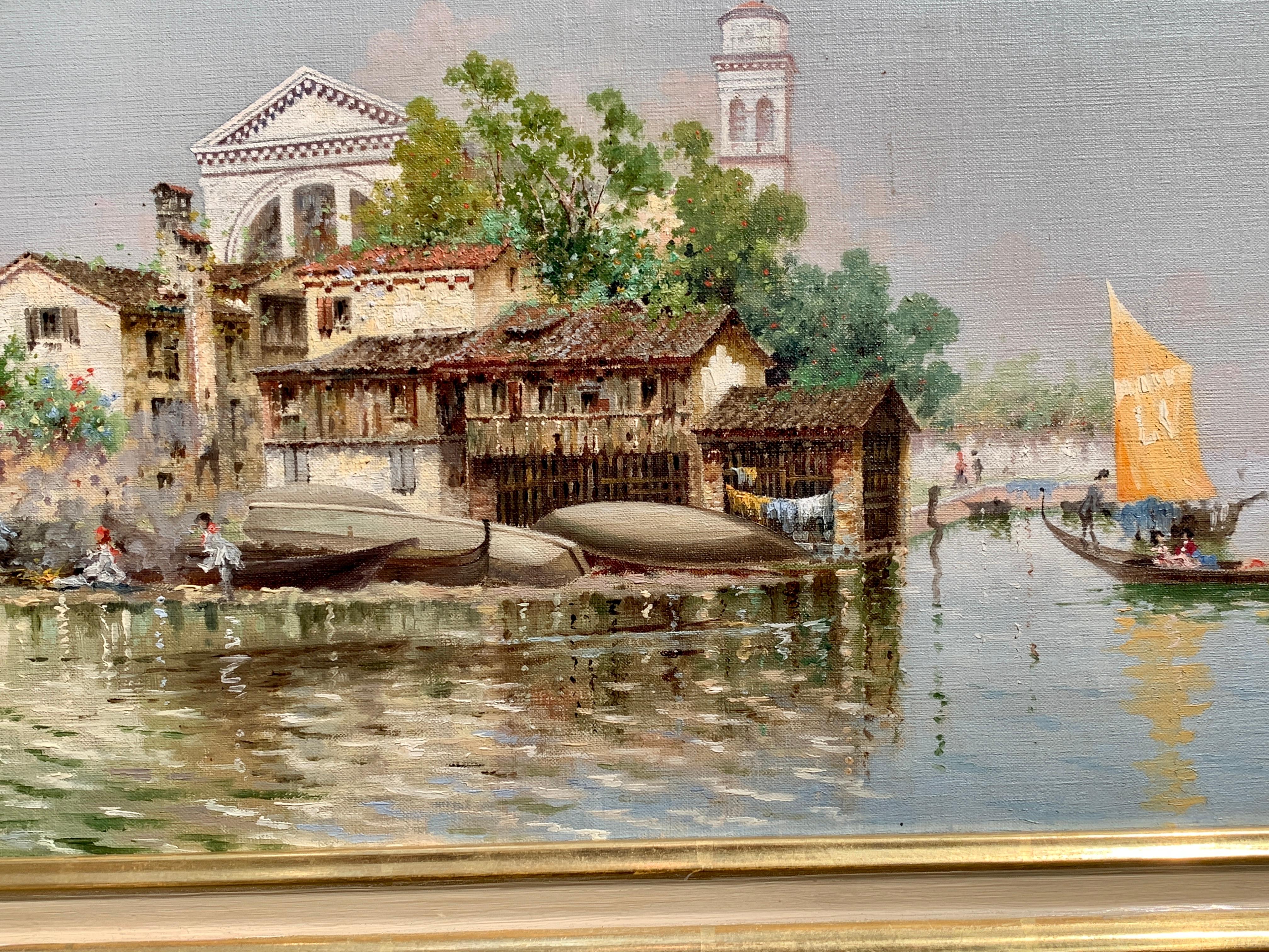 Coppia di vedute di Venezia del XX secolo, vicino a San Marco e allo Squero di San Trovaso in vendita 7