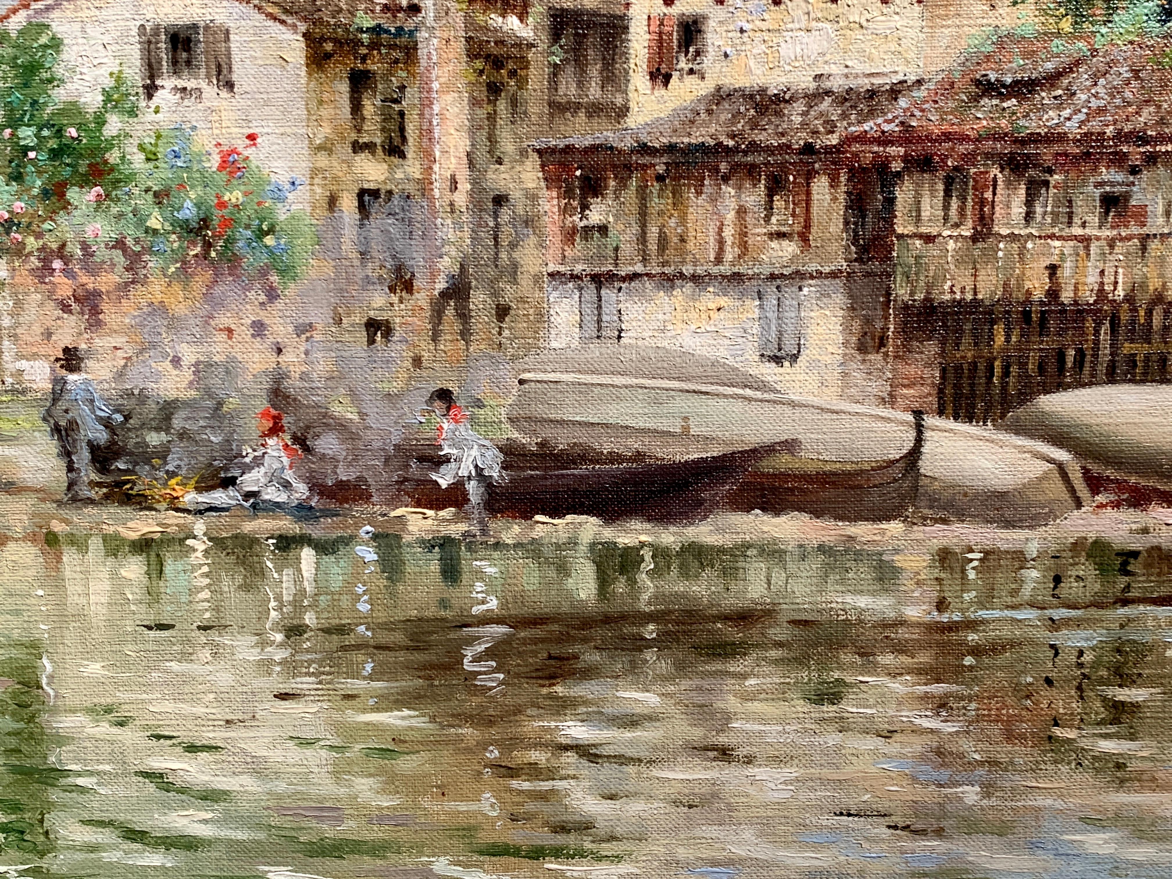 Coppia di vedute di Venezia del XX secolo, vicino a San Marco e allo Squero di San Trovaso in vendita 10