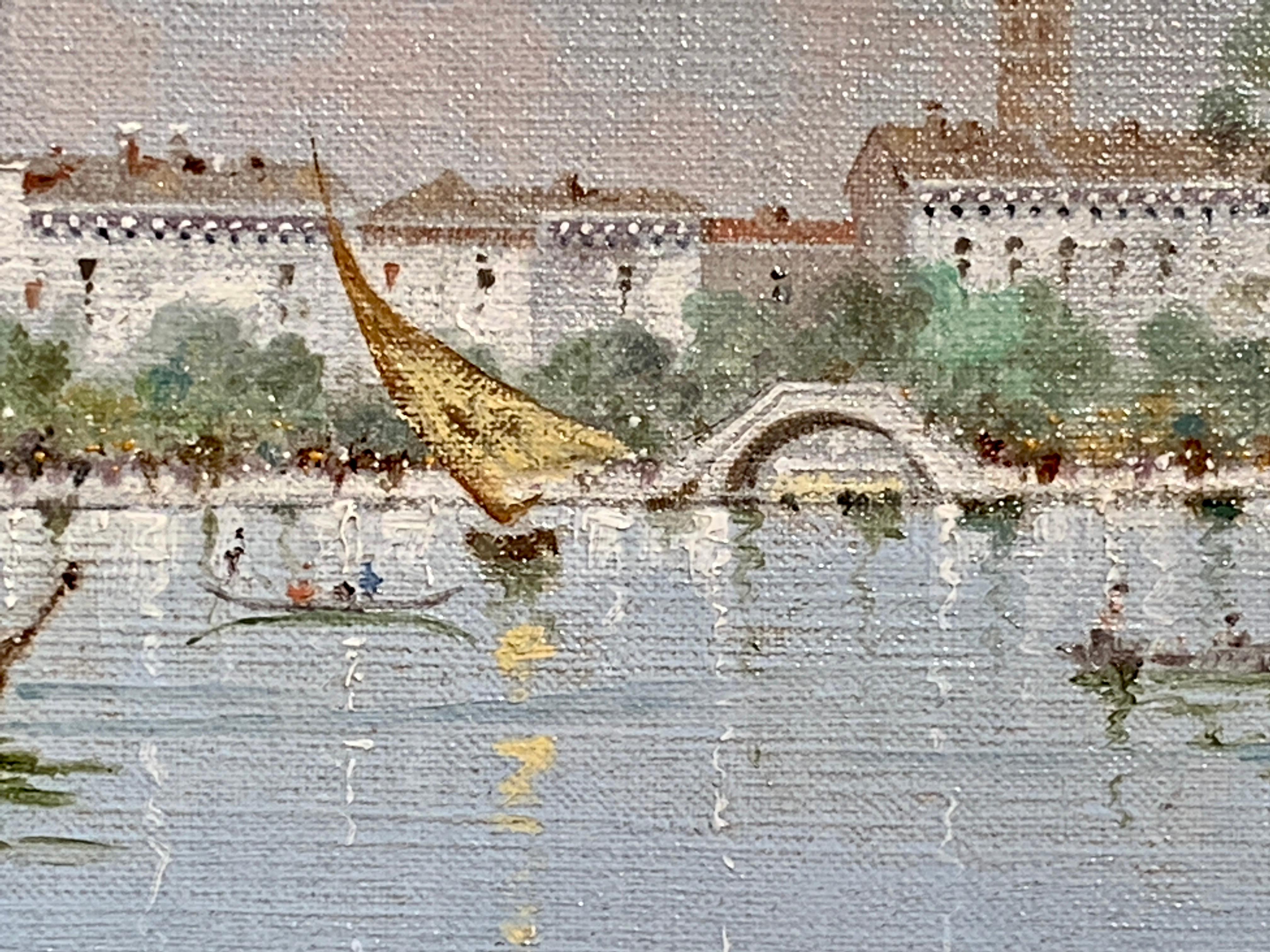 Coppia di vedute di Venezia del XX secolo, vicino a San Marco e allo Squero di San Trovaso in vendita 4