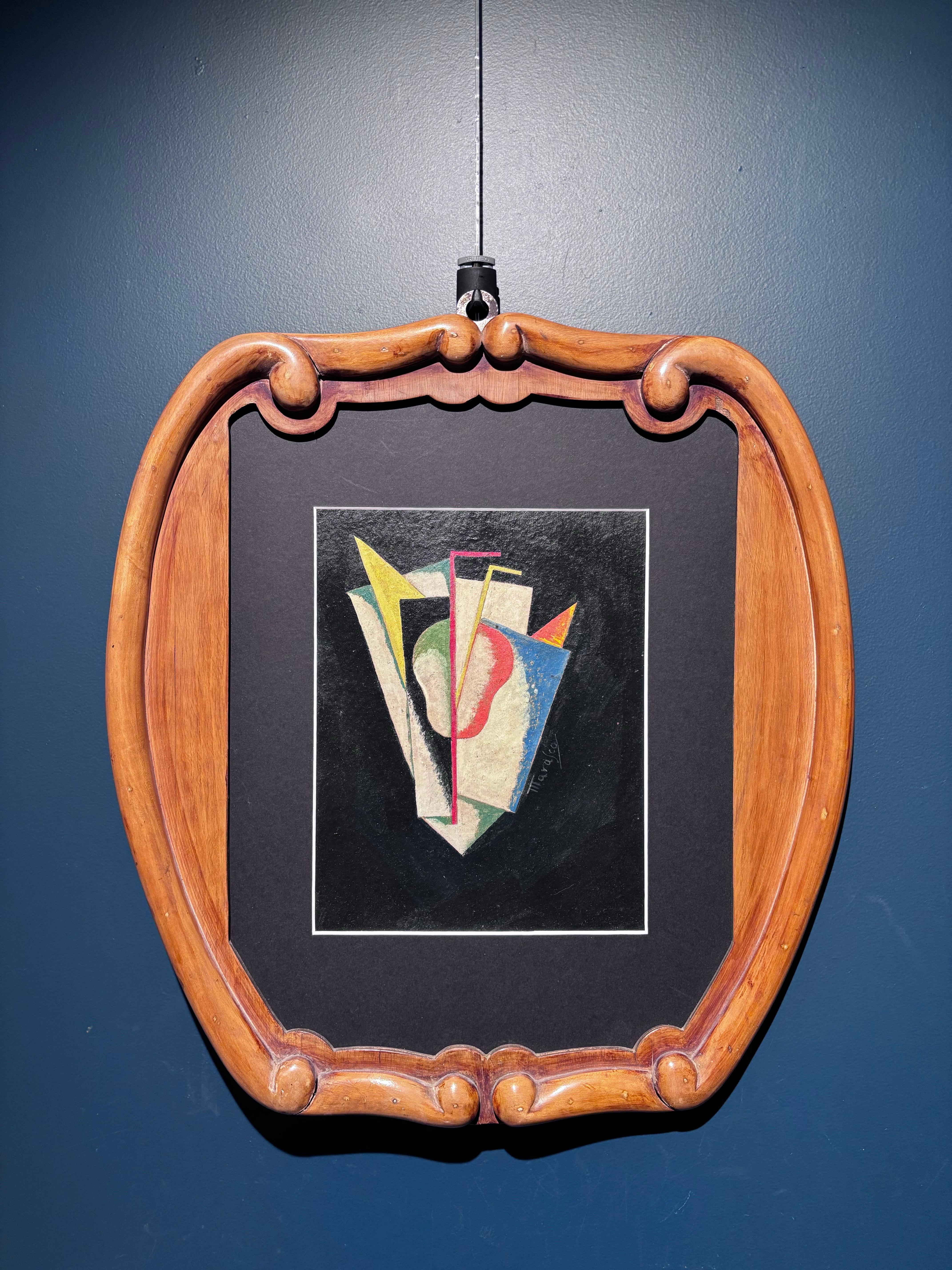 Piccolo capolavoro futurista su fondo nero, splendida cornice anni 20

Antonio's MARASCO
Nicastro 1896 - Firenze 1975 è stato un pittore, scultore e scrittore italiano, appartenente alla corrente artistica del futurismo.

Nato in Calabria, maturò la