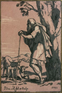 Berger âgé s'appuyant sur un bâton (d'après Parmigianino)