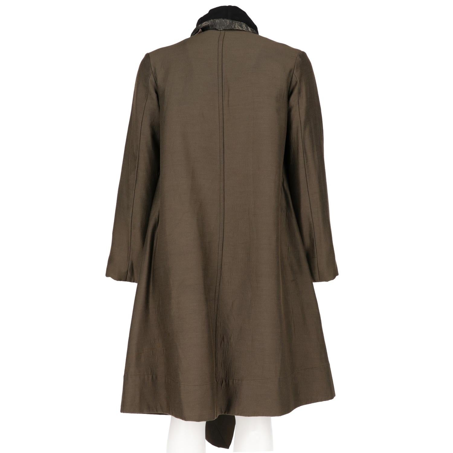 Black Antonio Marras Khaki Wrap Coat, 2000s  For Sale