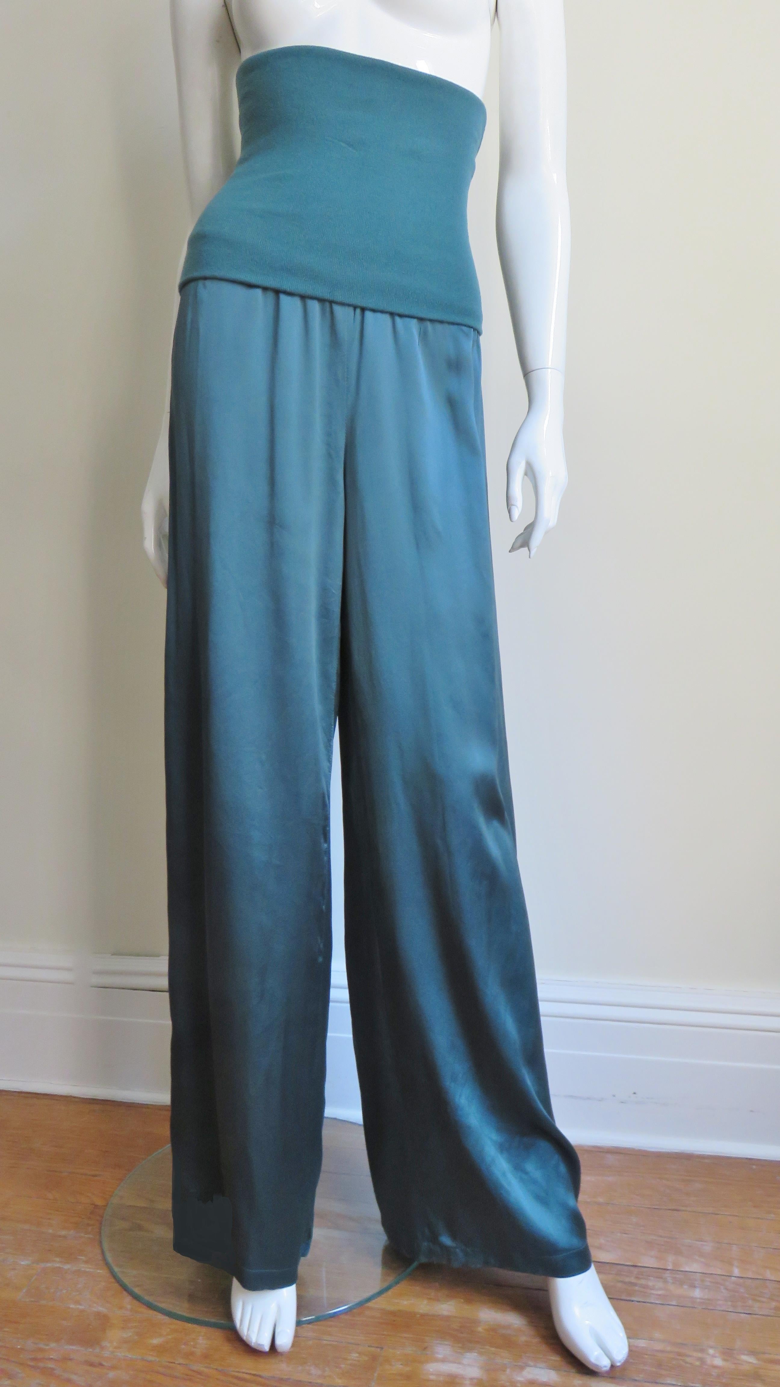 Fabulous bottle green silk pants by Antonio Marras.  They have a 17