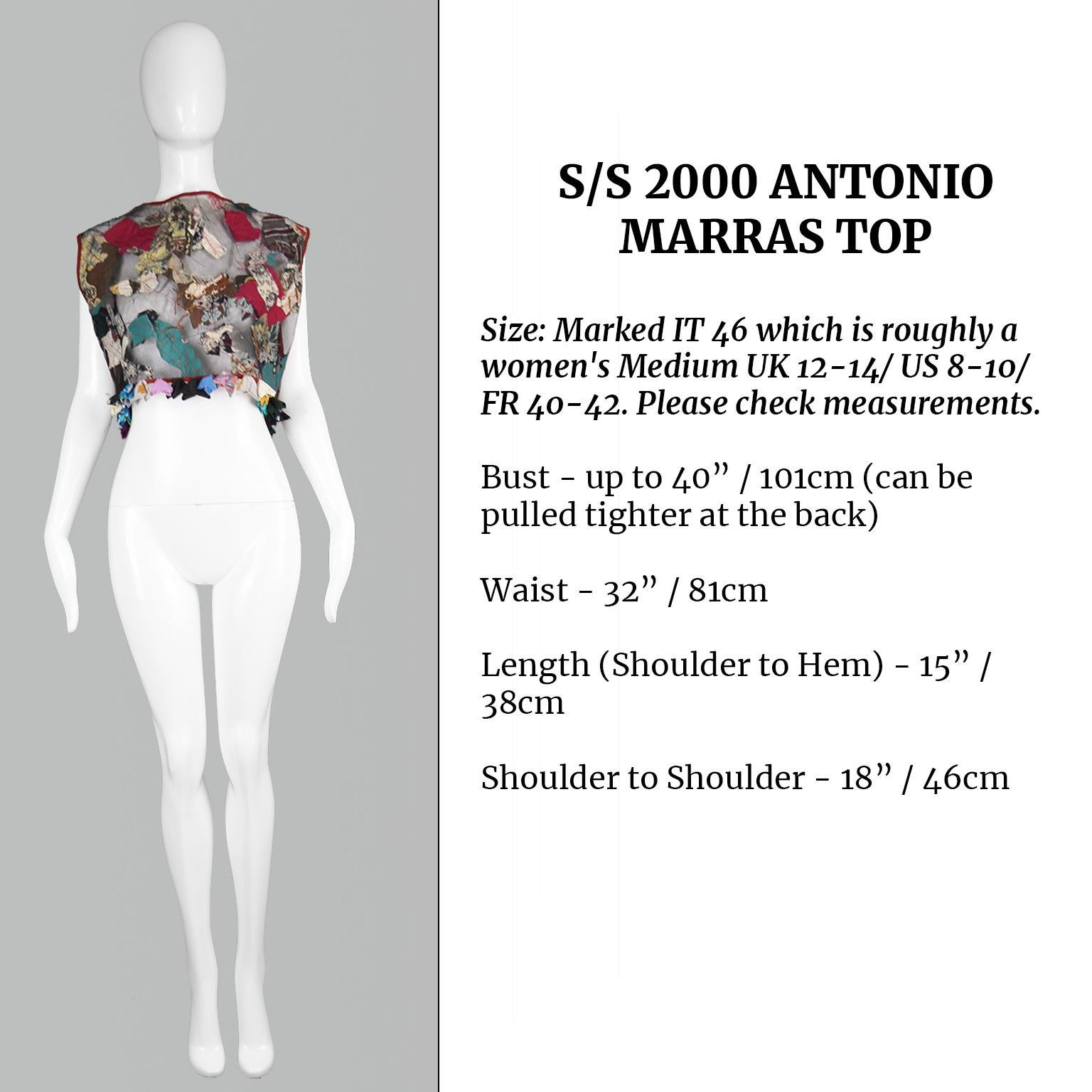 Antonio Marras Runway Artisanal Patchwork Sheer Tulle Top / Jacket, Spring 2000  9