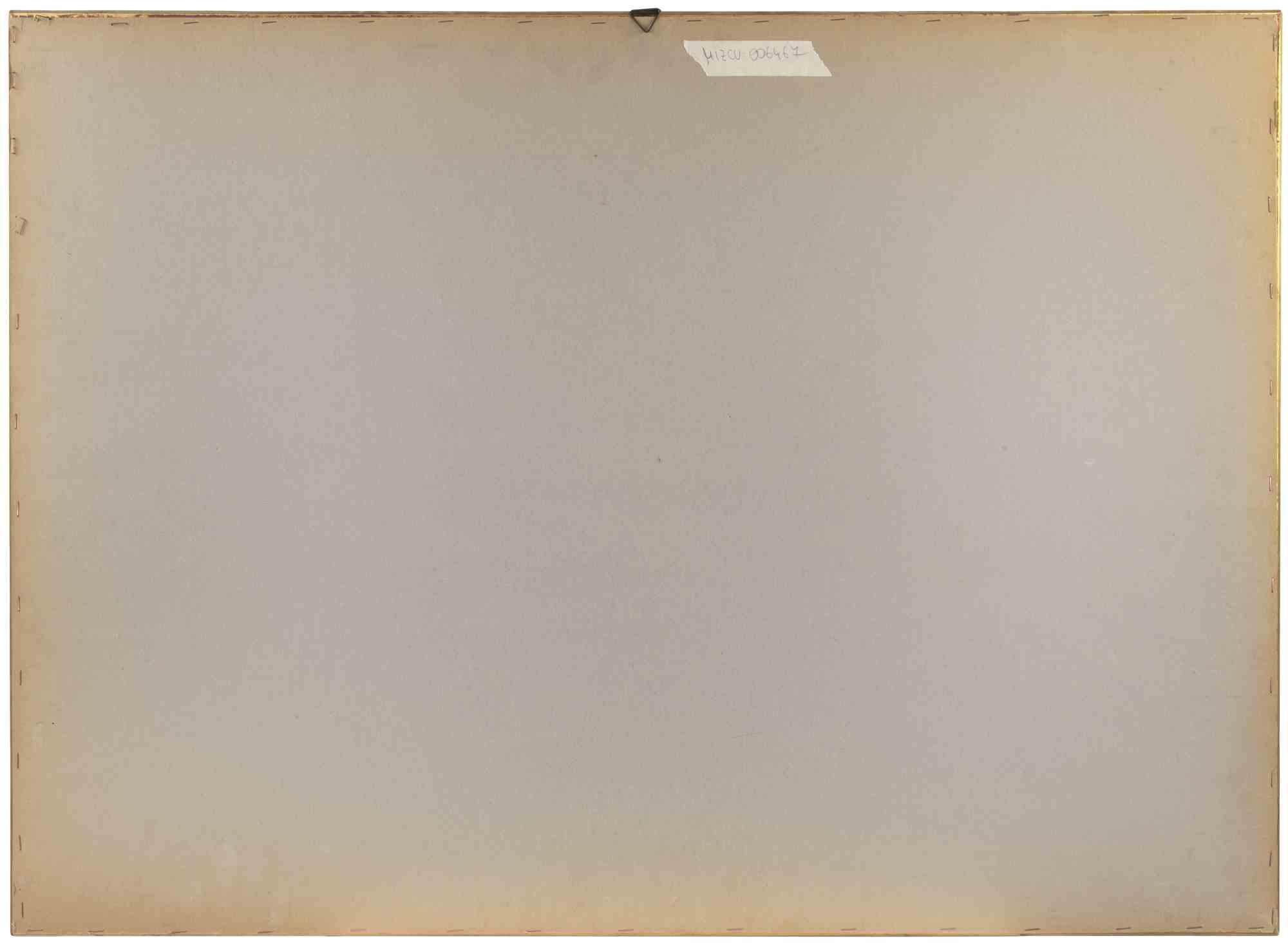 Blue Landscape - Oil Paint by Antonio Mellone - mid-20th Century For Sale 1