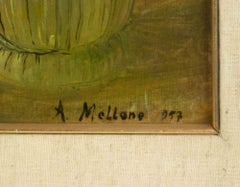 Figure sedute - Pittura ad olio di Antonio Mellone - 1957