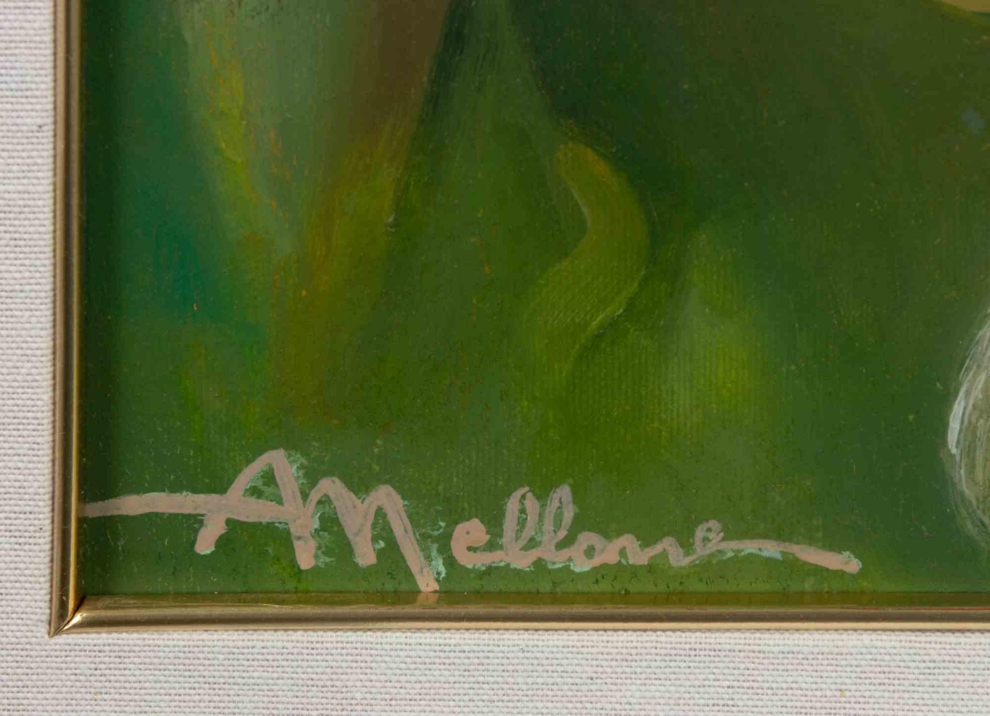 Ragazza addormentata - Quadro di Antonio's - Anni '70 - Painting Contemporaneo di Antonio Mellone