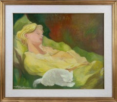 Sleeping Girl – Gemälde von Antonio Mellone – 1970er Jahre