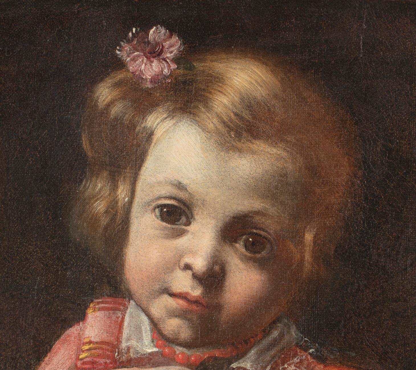 Portrait de petite fille avec chat d'Antonio Mercurio Amorosi, 18e siècle  en vente 2