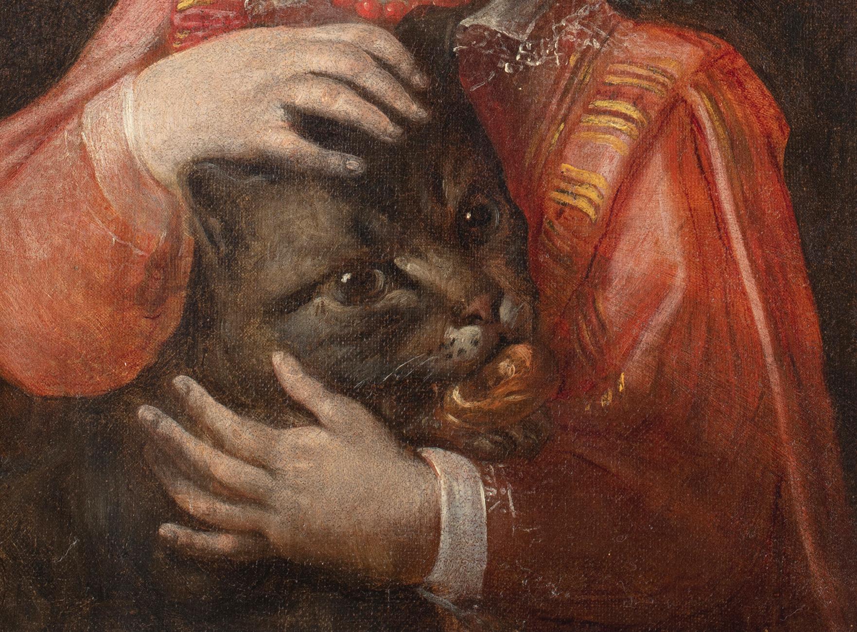 Portrait de petite fille avec chat d'Antonio Mercurio Amorosi, 18e siècle  en vente 3