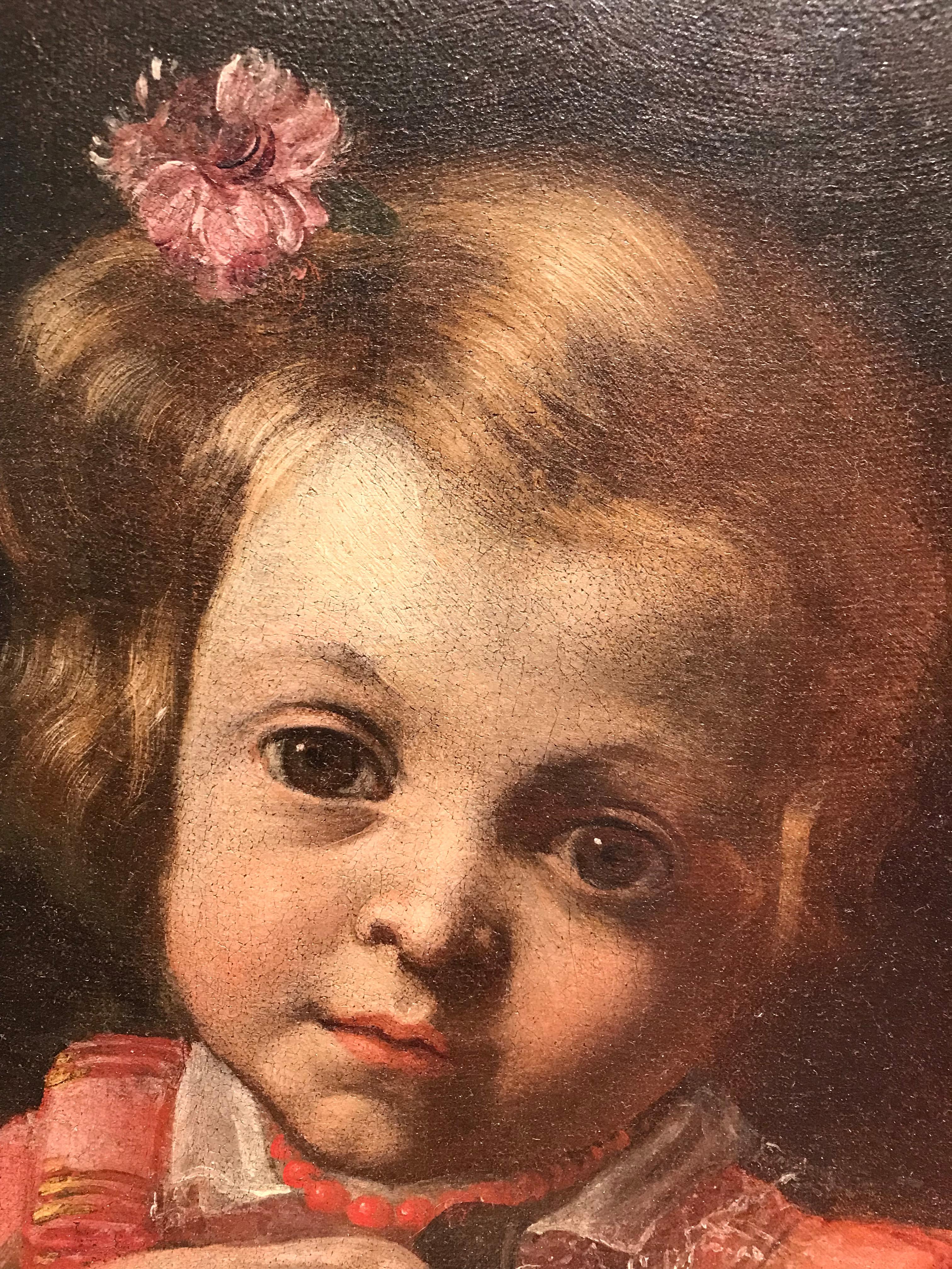 Portrait de petite fille avec chat d'Antonio Mercurio Amorosi, 18e siècle en vente 5