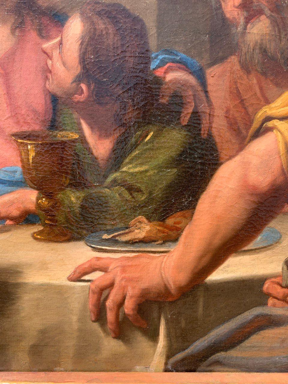 Antonio Molinari (Venetian) - Late 17th century figure painting - Last Supper For Sale 11