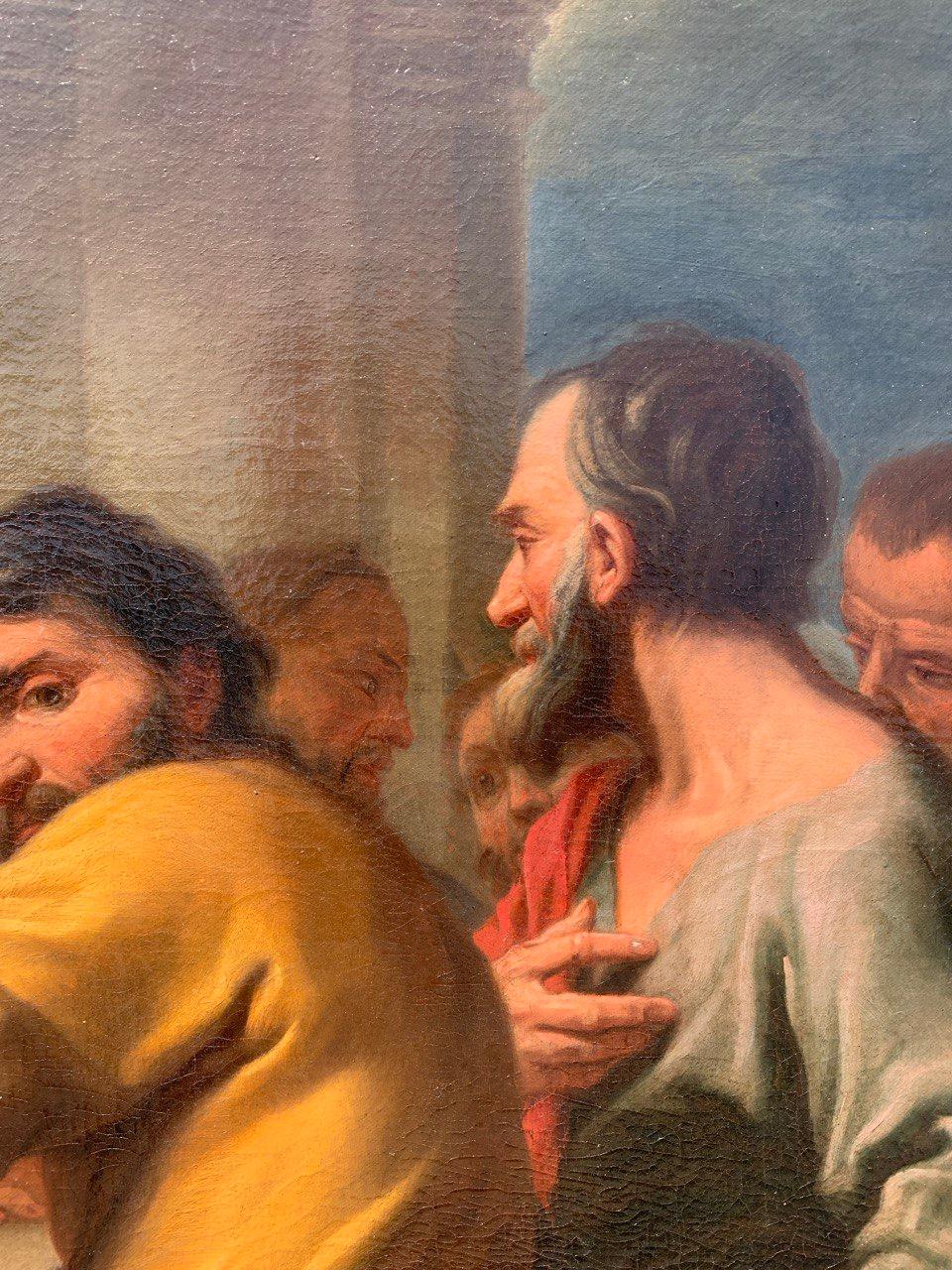 Antonio Molinari (Venetian) - Late 17th century figure painting - Last Supper For Sale 12
