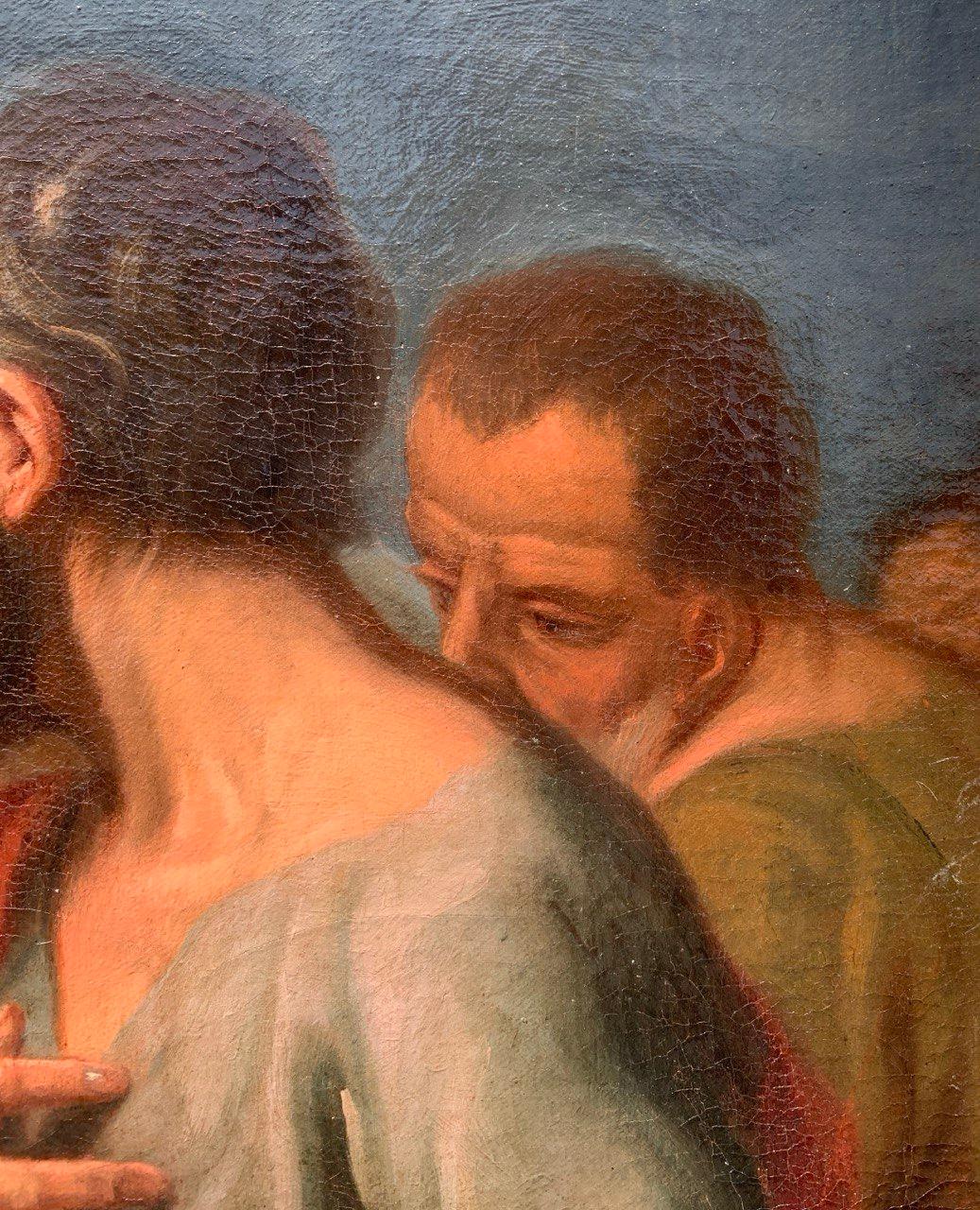 Antonio Molinari (Venetian) - Late 17th century figure painting - Last Supper For Sale 13
