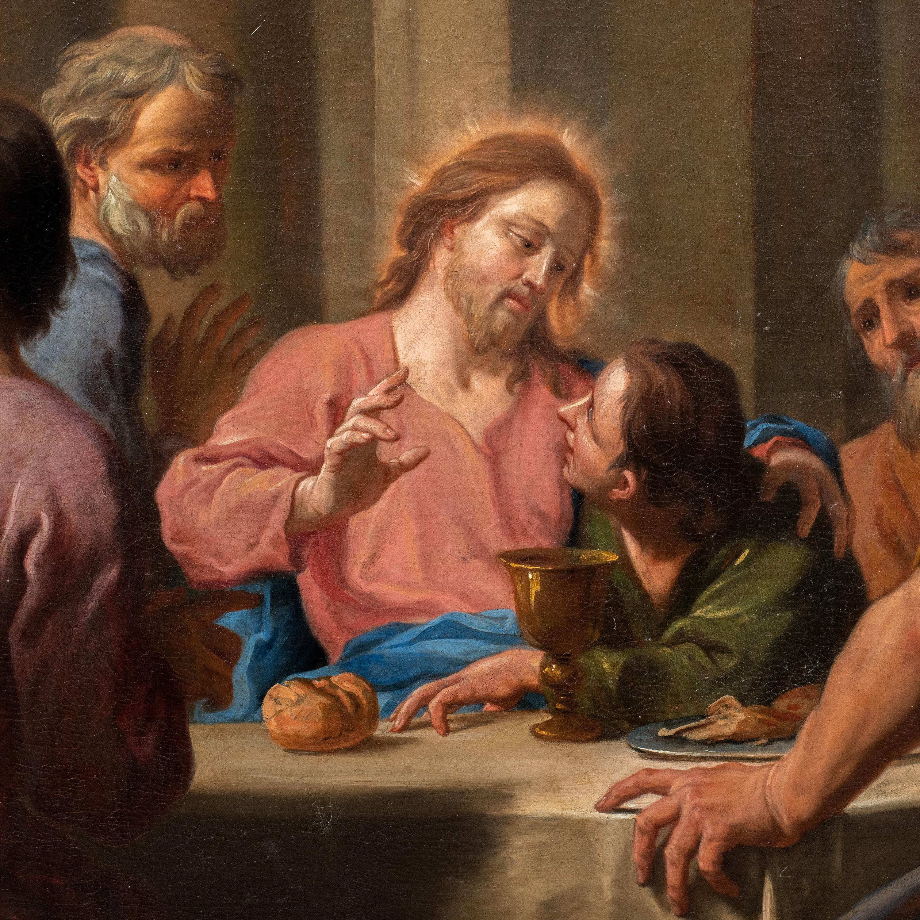 Antonio Molinari (Venetian) - Late 17th century figure painting - Last Supper - Painting by ANTONIO MOLINARI (Venice, 1655-1704)