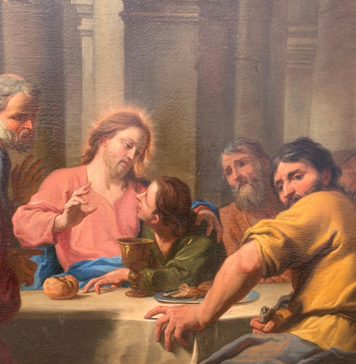 Antonio Molinari (Venetian) - Late 17th century figure painting - Last Supper For Sale 3