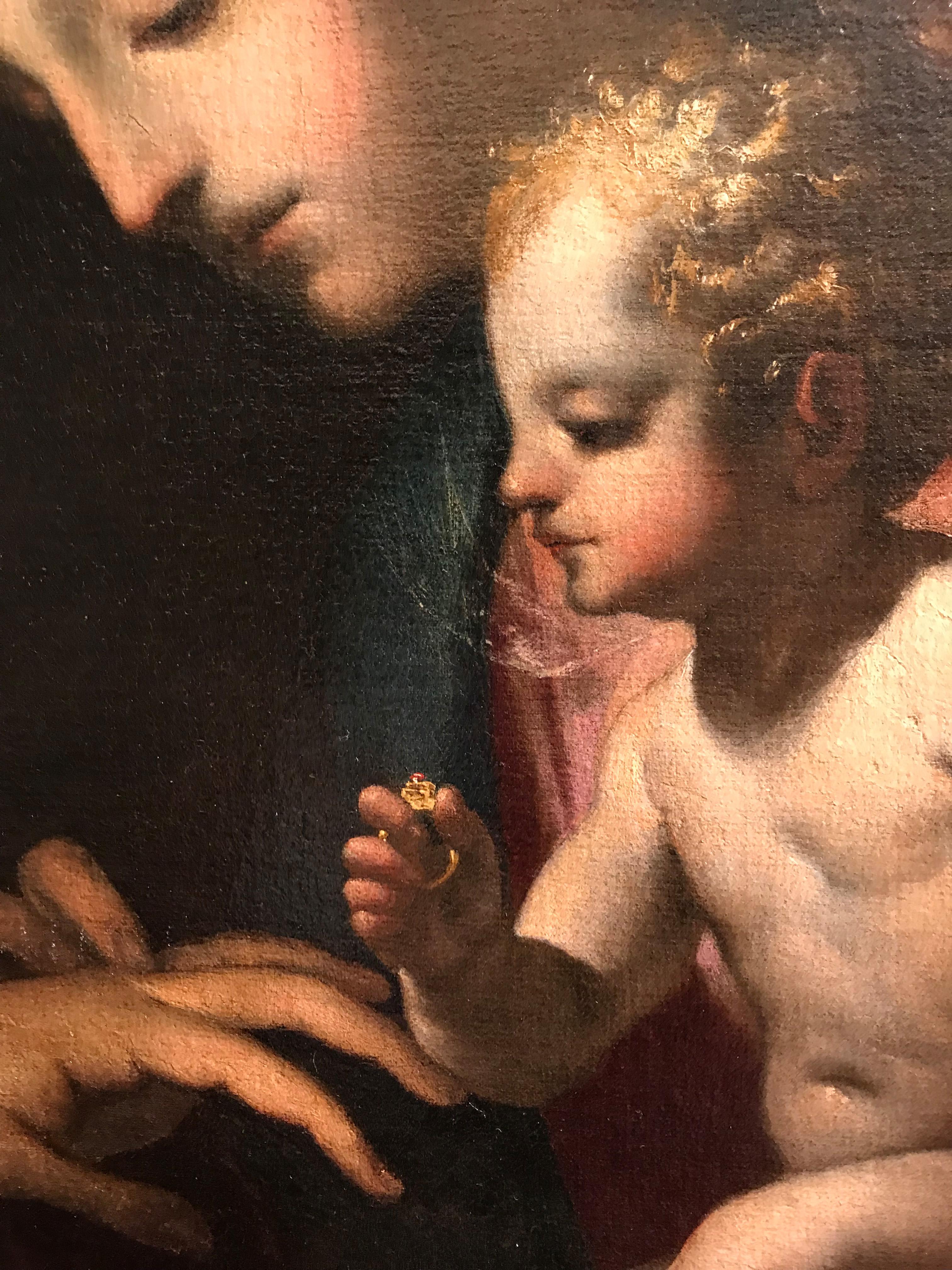 17th Century By Mondino Mystic Marriage of St Catherine of Alexandria Oil/Canvas For Sale 3