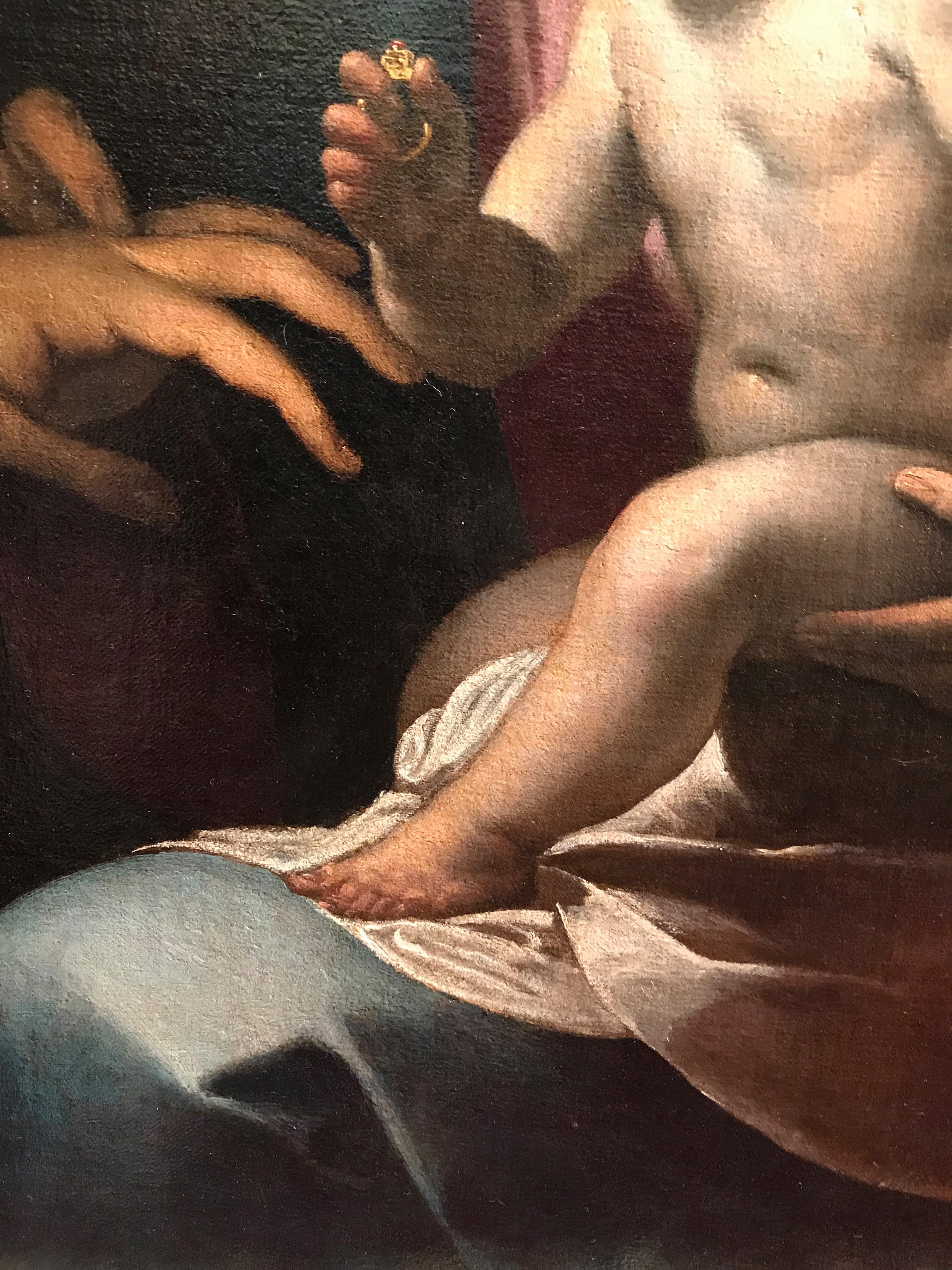17th Century By Mondino Mystic Marriage of St Catherine of Alexandria Oil/Canvas For Sale 4