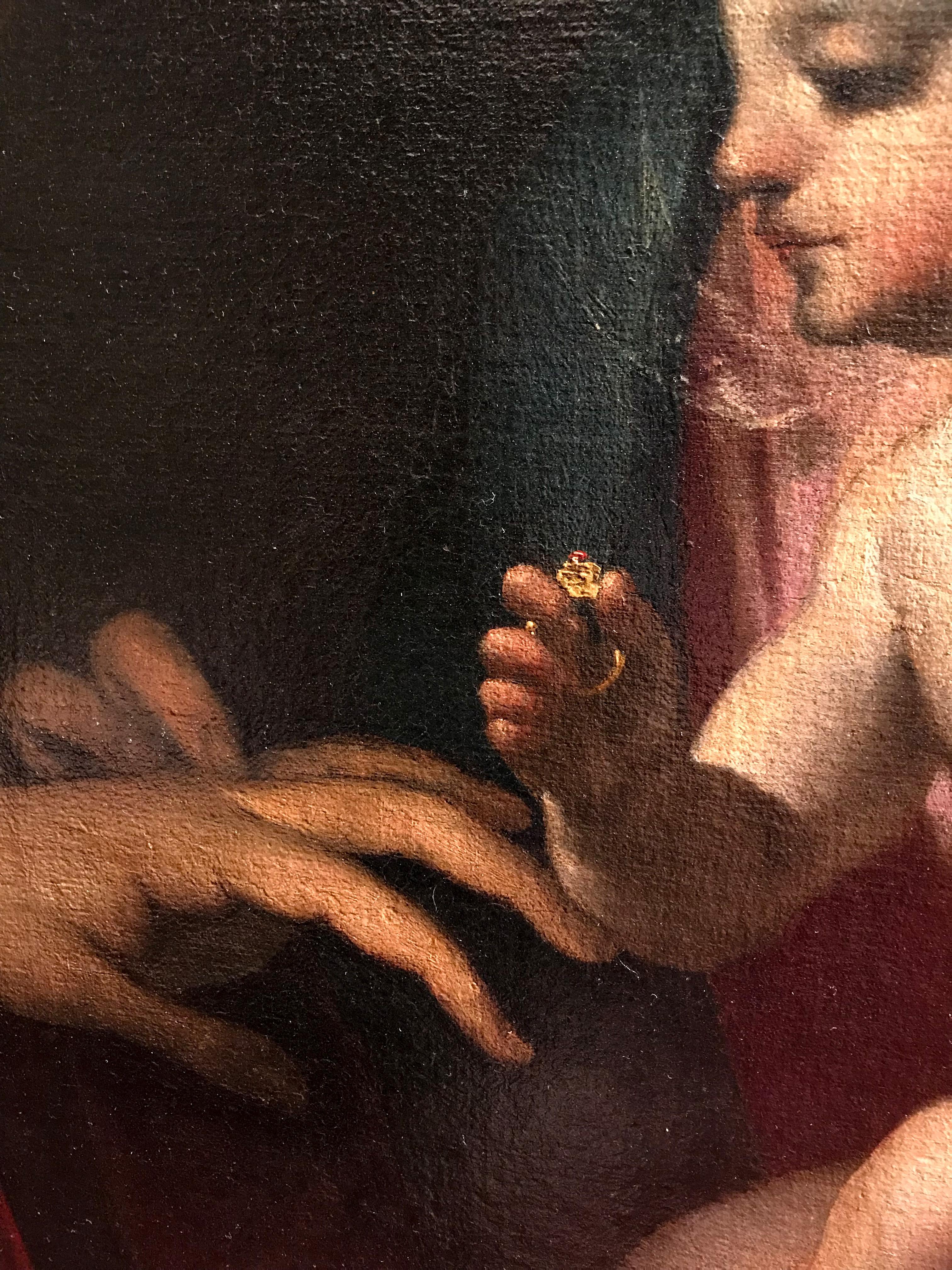 17th Century By Mondino Mystic Marriage of St Catherine of Alexandria Oil/Canvas For Sale 7
