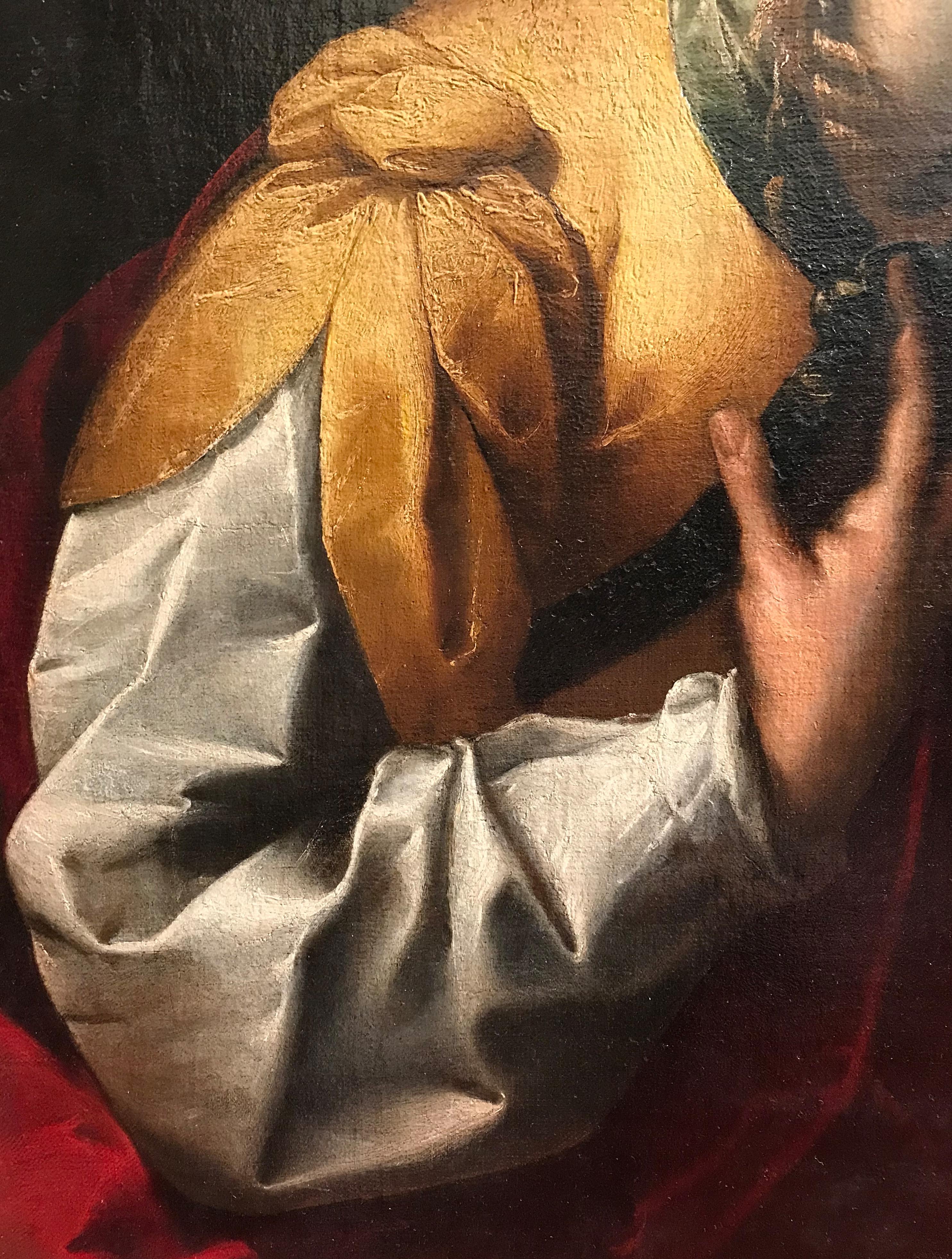 17th Century By Mondino Mystic Marriage of St Catherine of Alexandria Oil/Canvas For Sale 1
