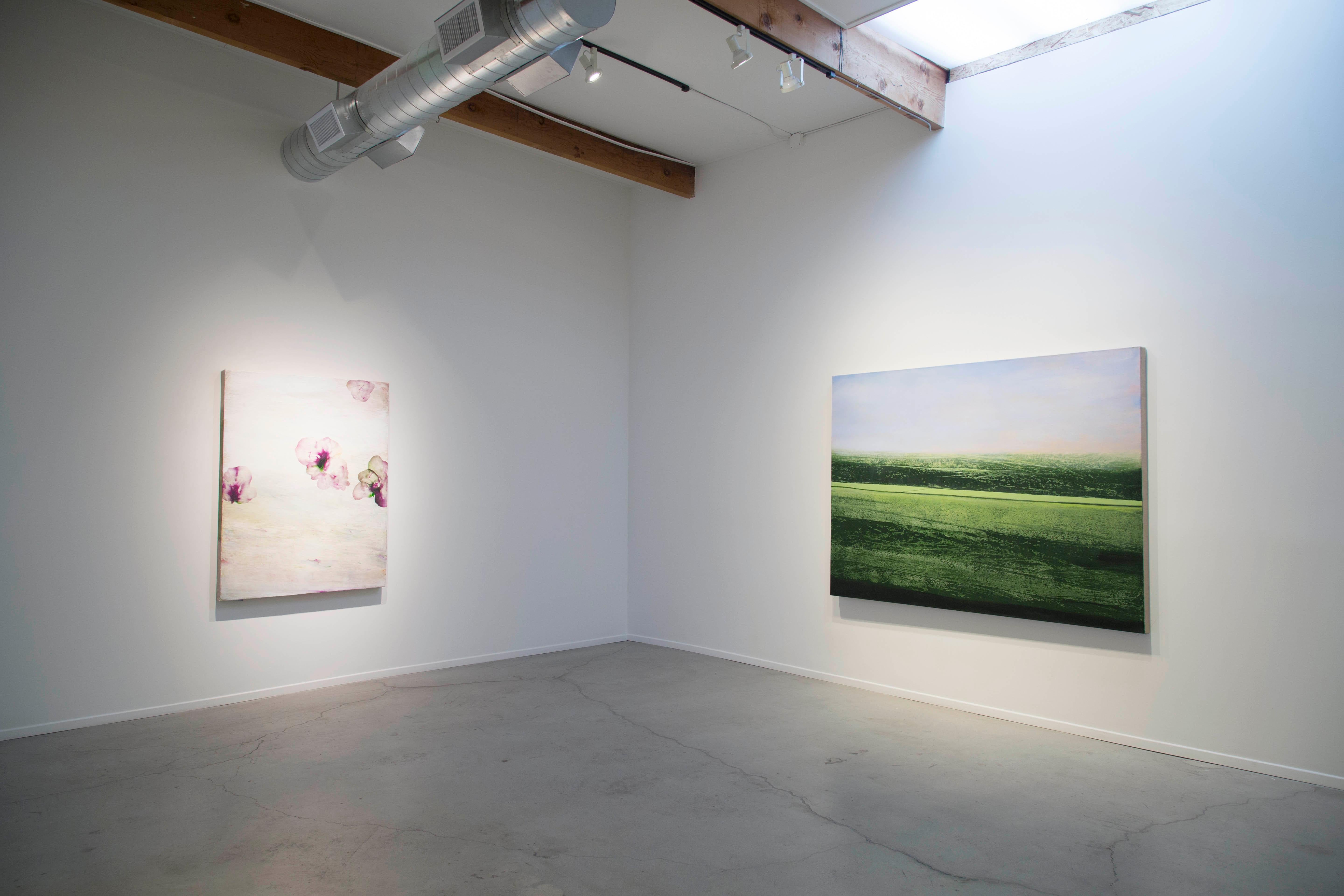 This painting is signed and dated by the artist on the back.  See attached pictures.  This painting does not need to be framed.  
Antonio Murado explores his interest in nature using subject matter—often abstracted landscapes and flowers—and