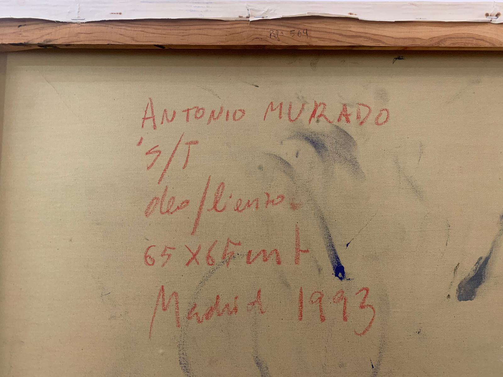 Antonio Murado  Huile sur toile expressionniste, bleu, peinture verte en vente 9
