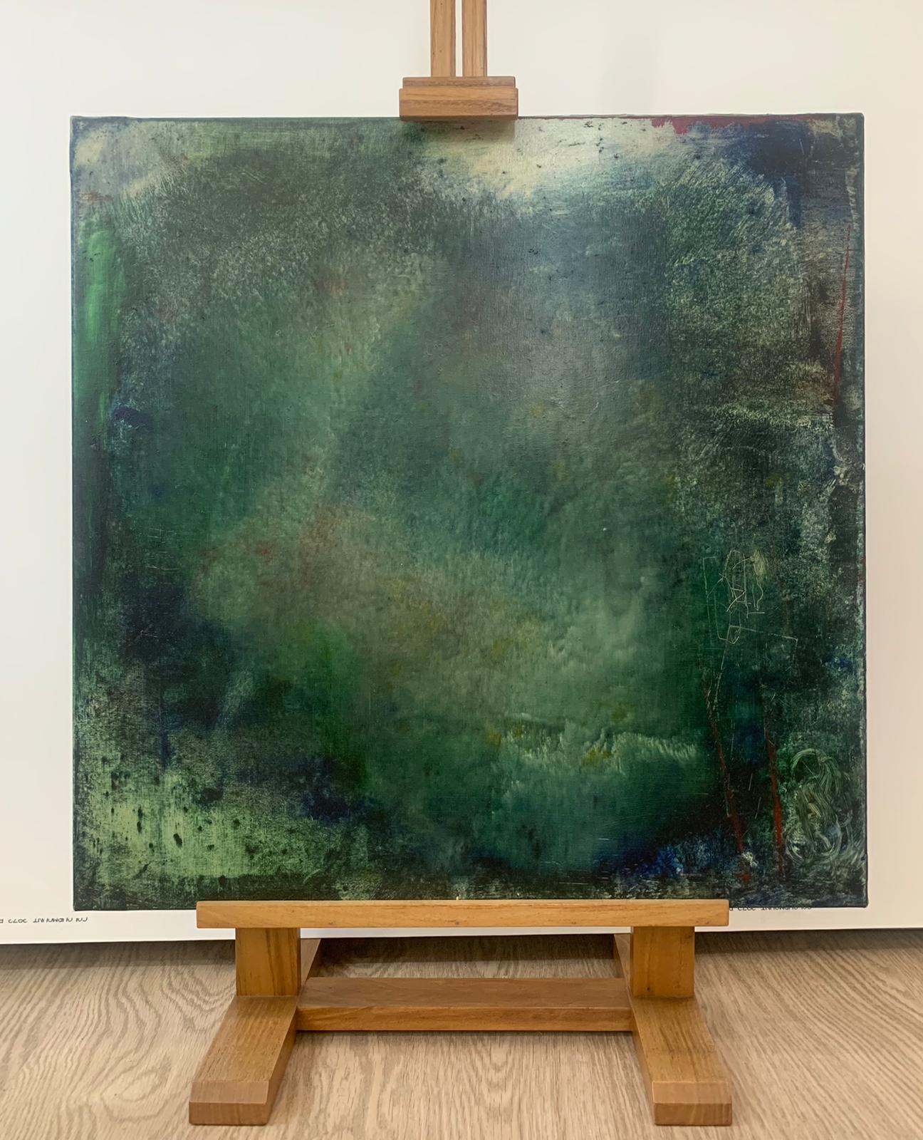 Expressionniste Antonio Murado  Huile sur toile expressionniste, bleu, peinture verte en vente