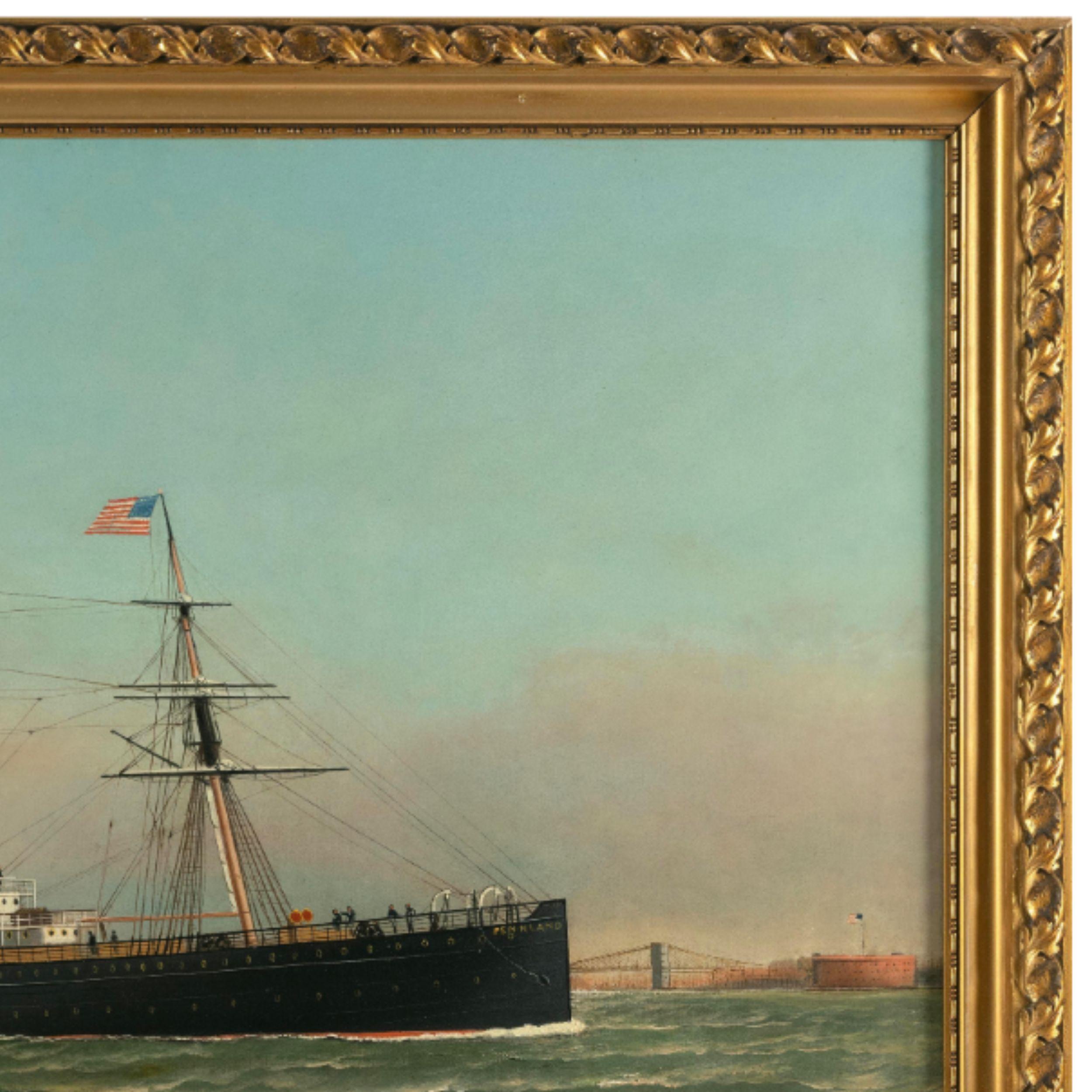 Ritratto del veliero Pennland nel porto di New York in vendita 2