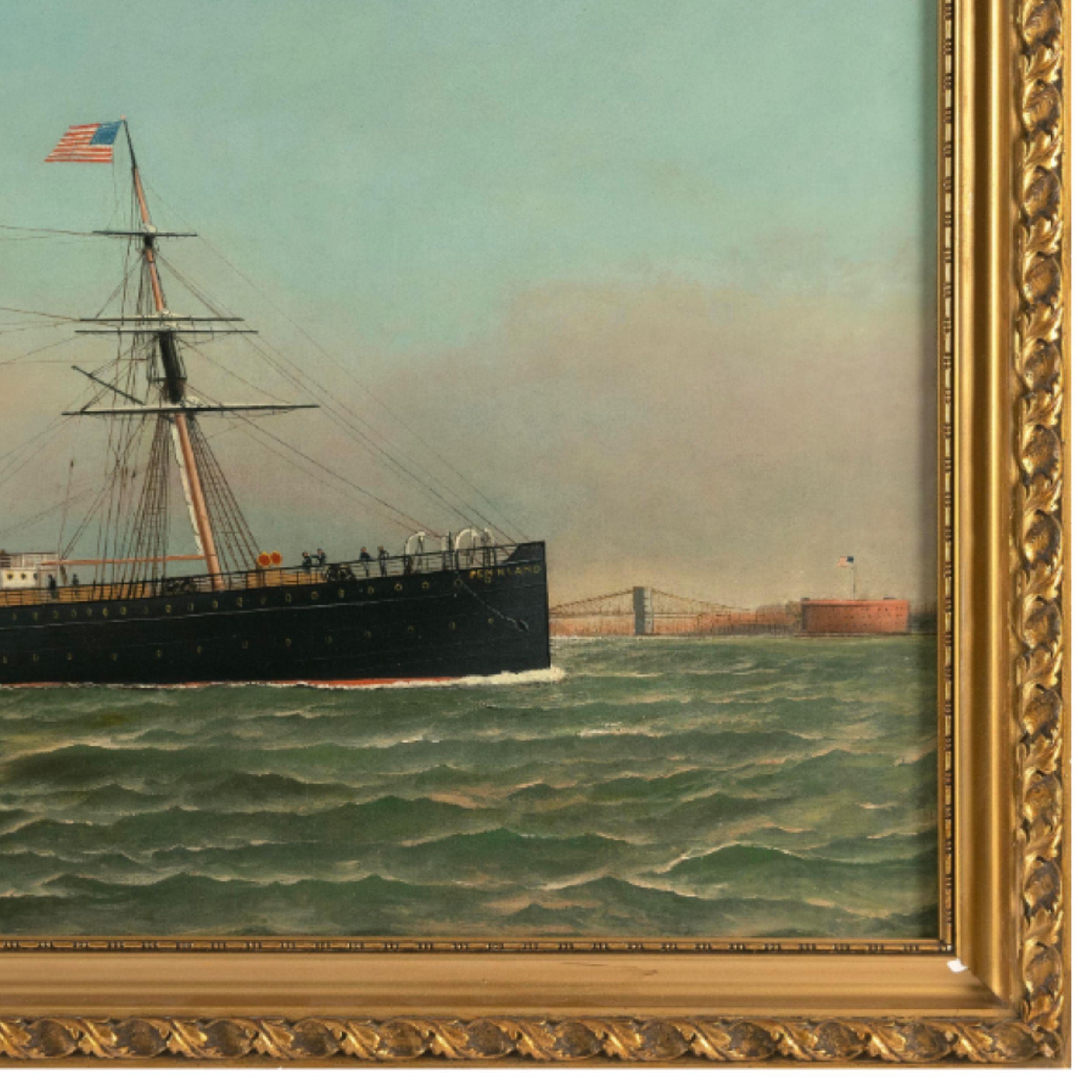 Ritratto del veliero Pennland nel porto di New York in vendita 4