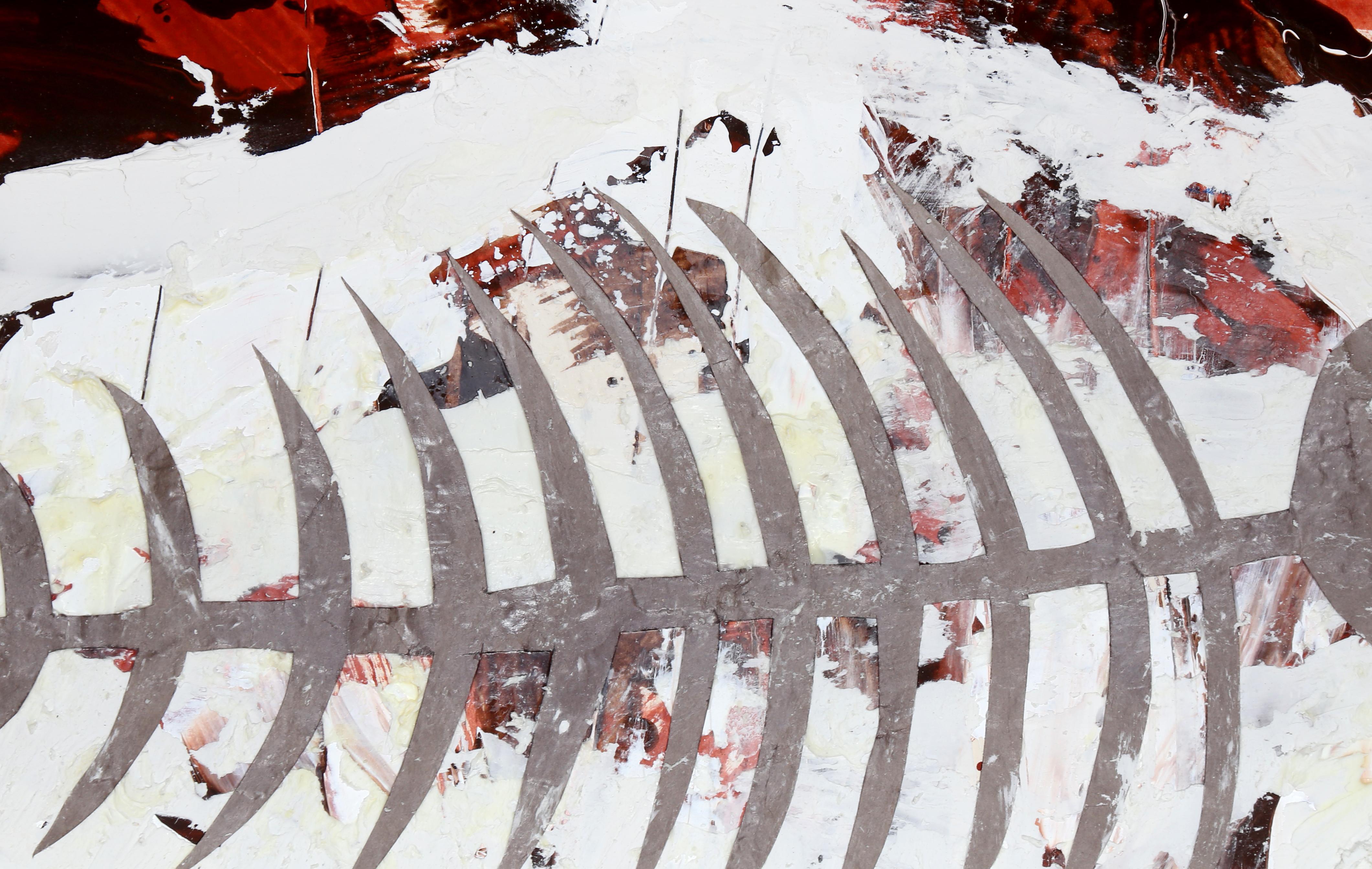 South II, pittura astratta di pesci di Antonio Ole in vendita 2