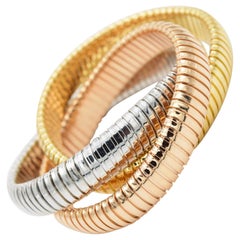 Antonio Papini 18 Karat Gold Tri-Tone Crossover Stretch Bracelet, 887BX0060