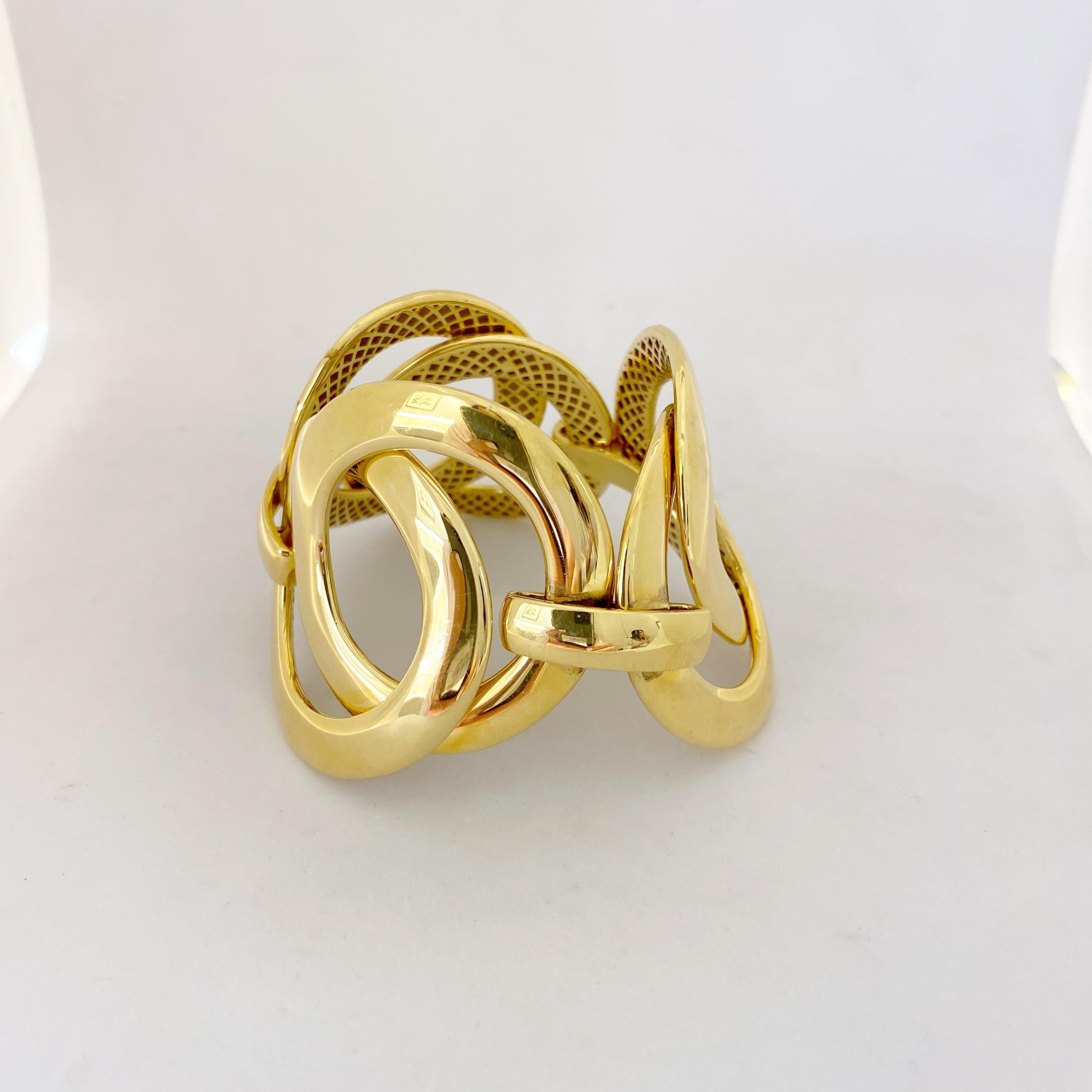 Moderne Antonio Papini Bracelet à maillons en or jaune 18 carats en vente
