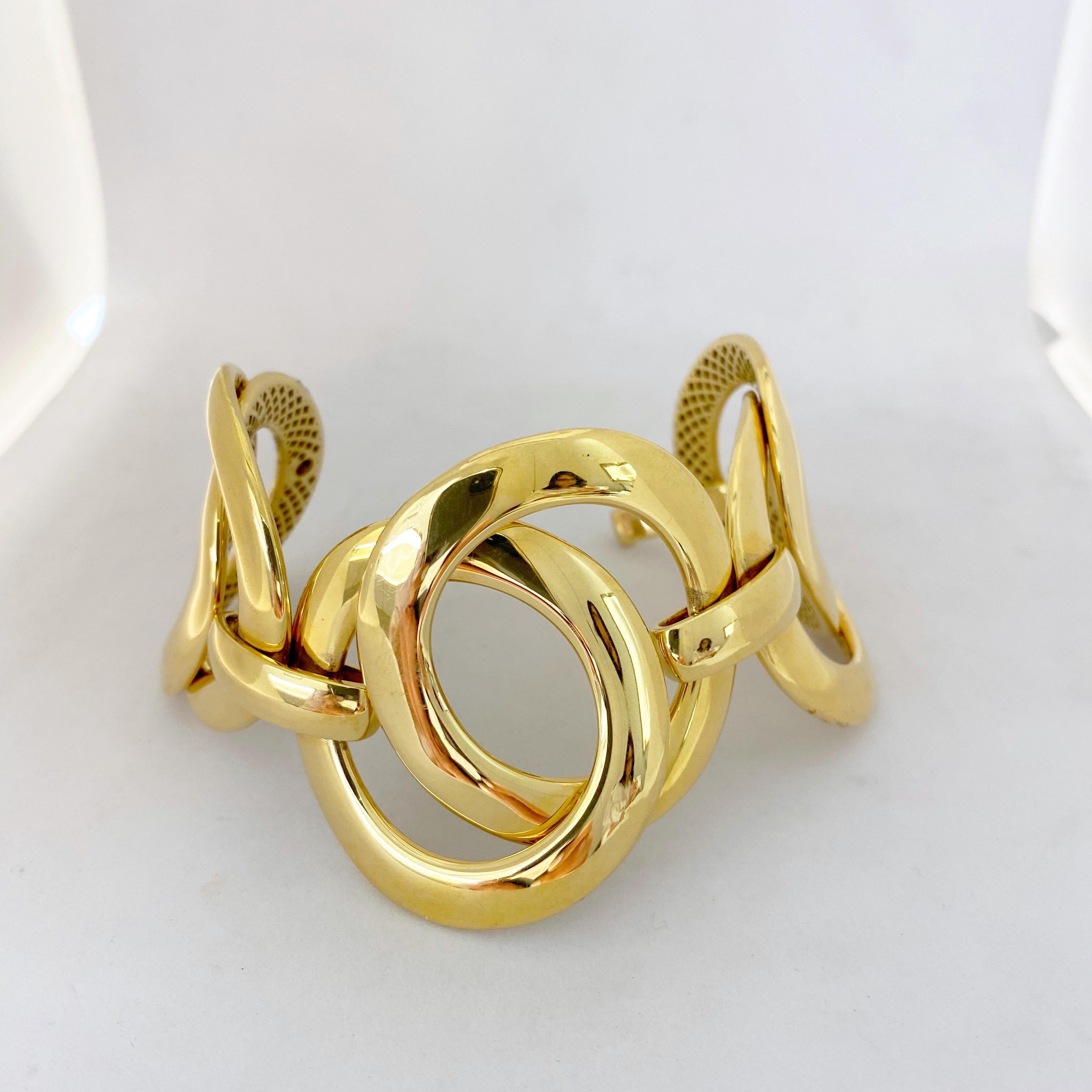Modern Antonio Papini 18kt Yellow Gold Link Bracelet For Sale