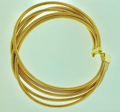 Antonio Papini Gioielli 5 Strang DNA Choker Halskette 18 Karat Gelbgold Italien