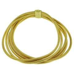 Antonio Papini Gioielli 5 Strang DNA Choker Halskette 18 Karat Gelbgold Italien