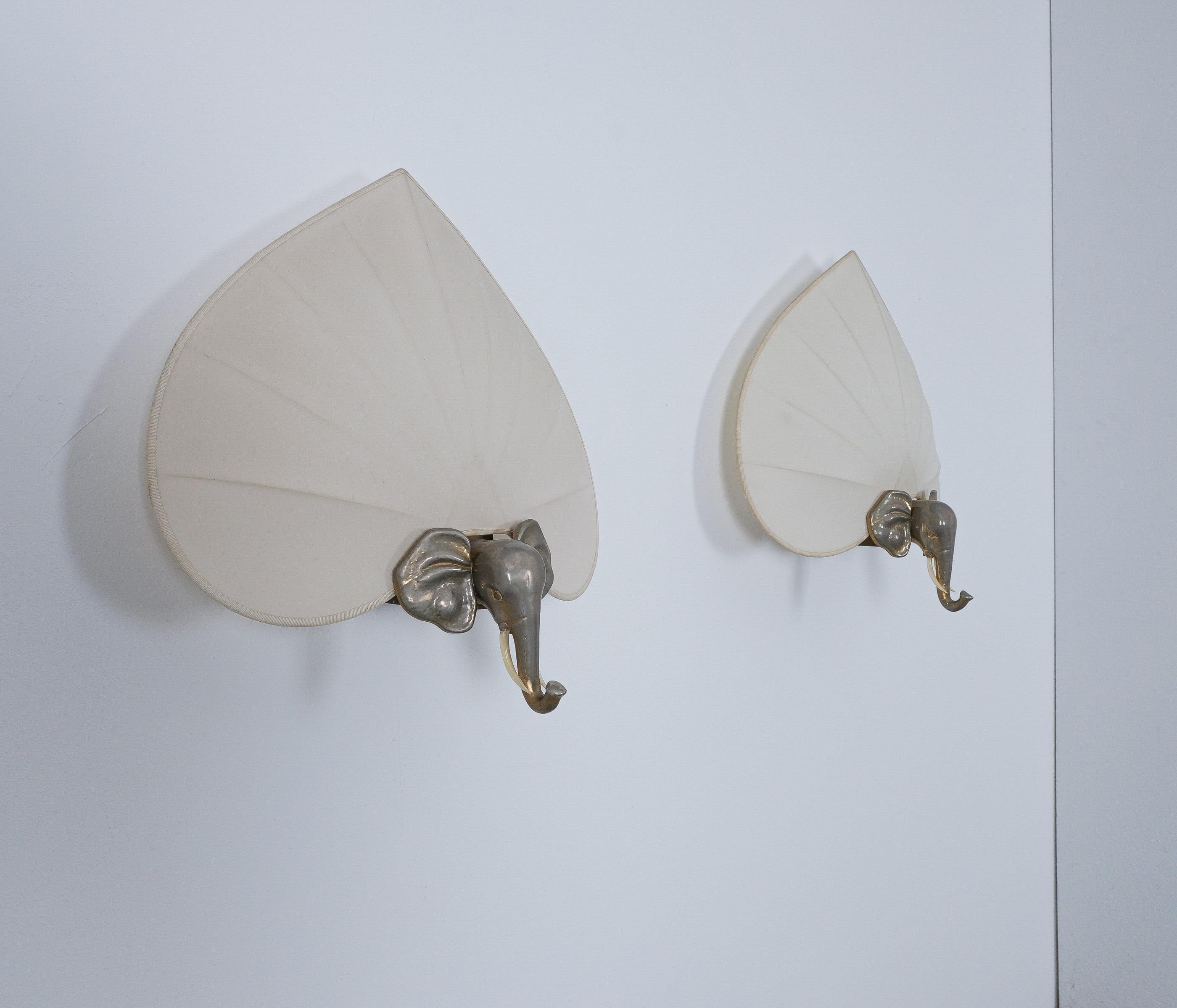 Antonio Pavia Elefant & Palme Große Wandleuchten, Italien, 1960 (Moderne der Mitte des Jahrhunderts) im Angebot