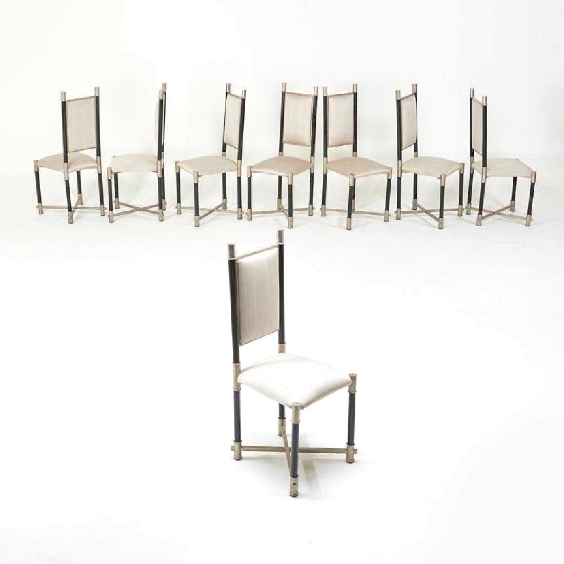 Antonio Pavia Set of Eight Dining Chairs Nickel and Lacquer For Sale 6