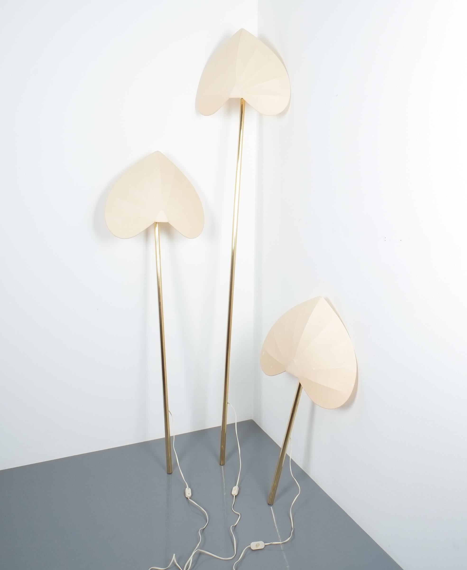 Antonio Pavia Ensemble de trois lampadaires ou appliques Laiton, Italie, vers 1970 en vente 6